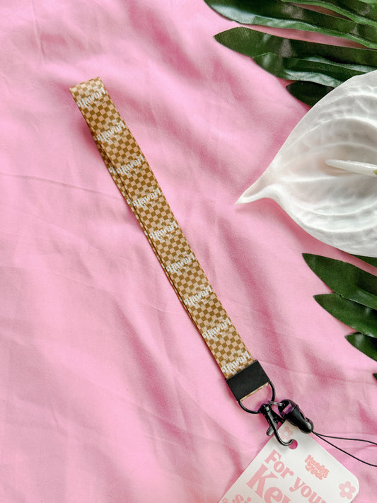 Brown Checkered Hawaii Key Lanyard